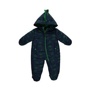 Rothschild Baby Boys Dinosaur Print Hooded Pram Snowsuit - Navy, Green Size 12M